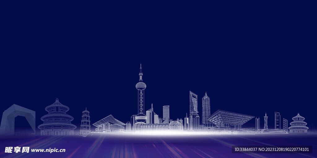 城市建筑剪影城市