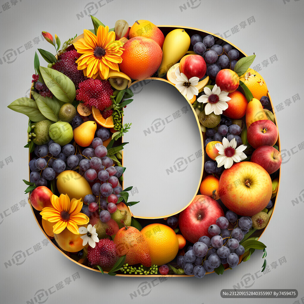 水果英文 花朵 字母 水果