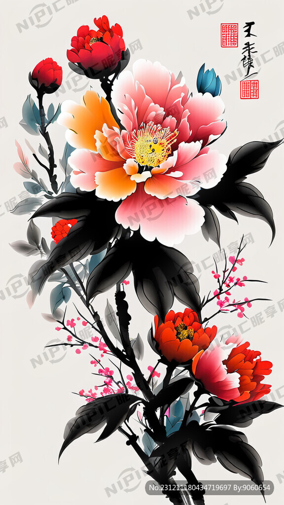 清花色 滕缦 矢量格式 中国风