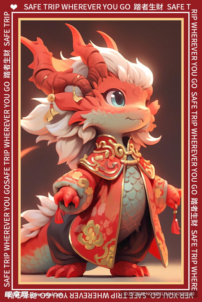 红色地垫龙年地垫图案