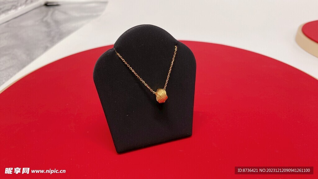 黄金足金球形缠绕纯金项链