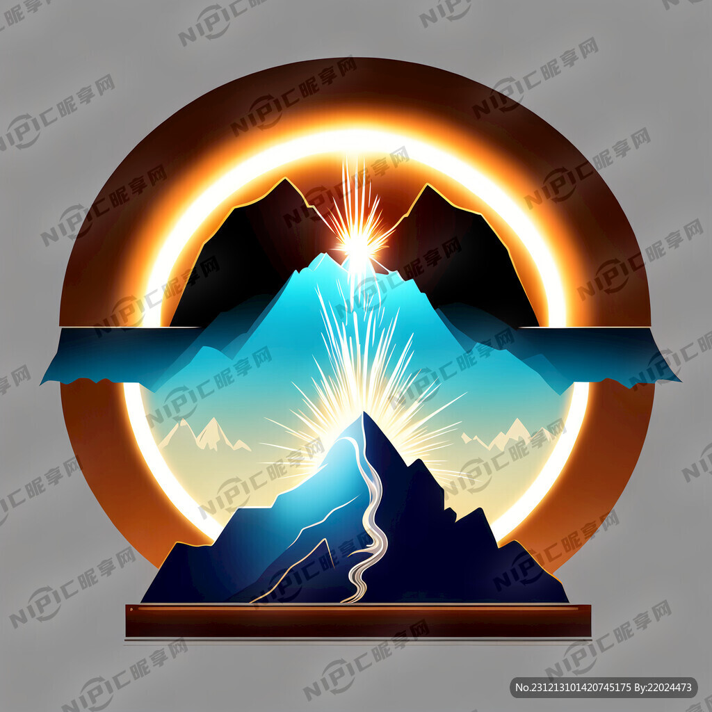 设计一个标志 有山 有水