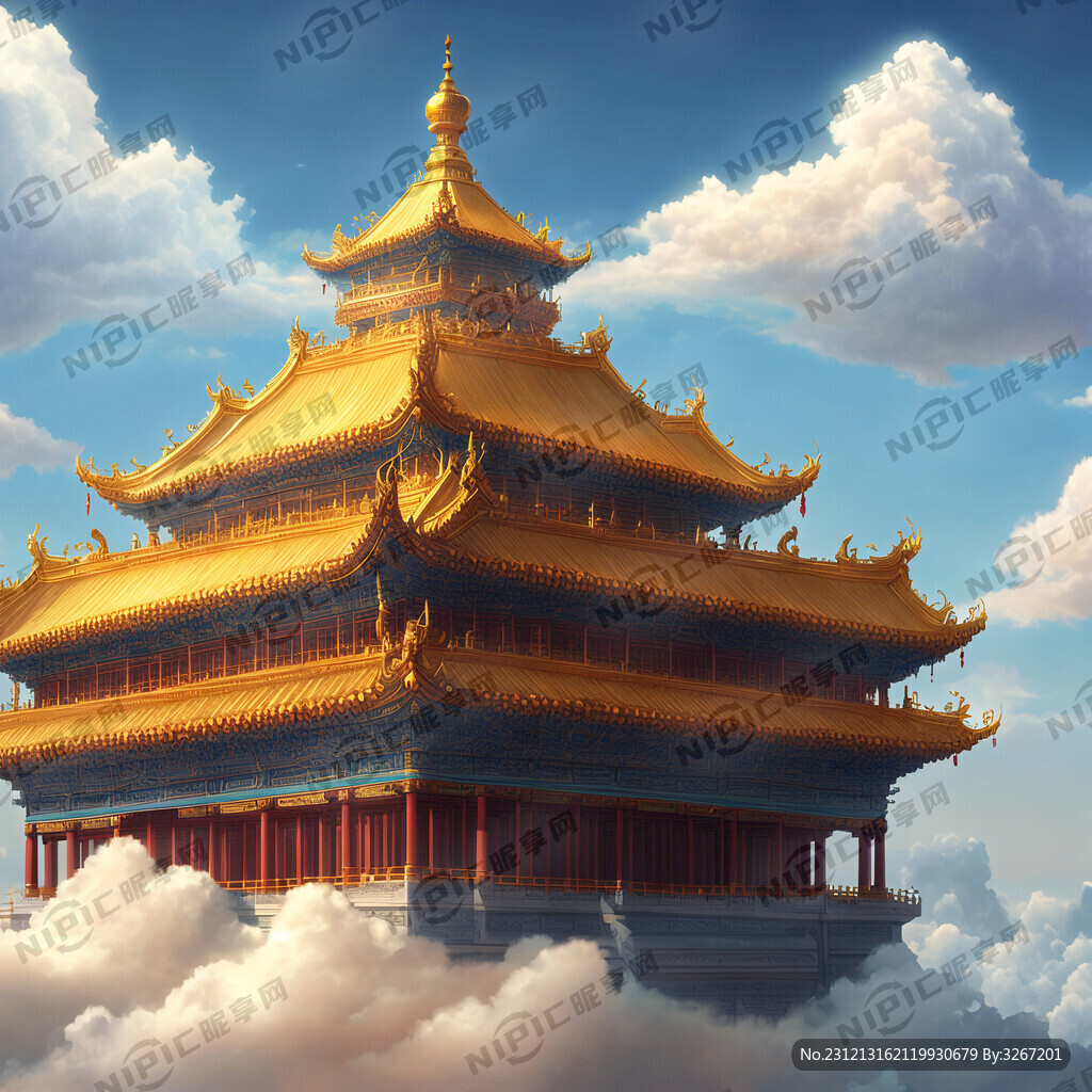 天宫 金顶宫殿 天桥 祥云