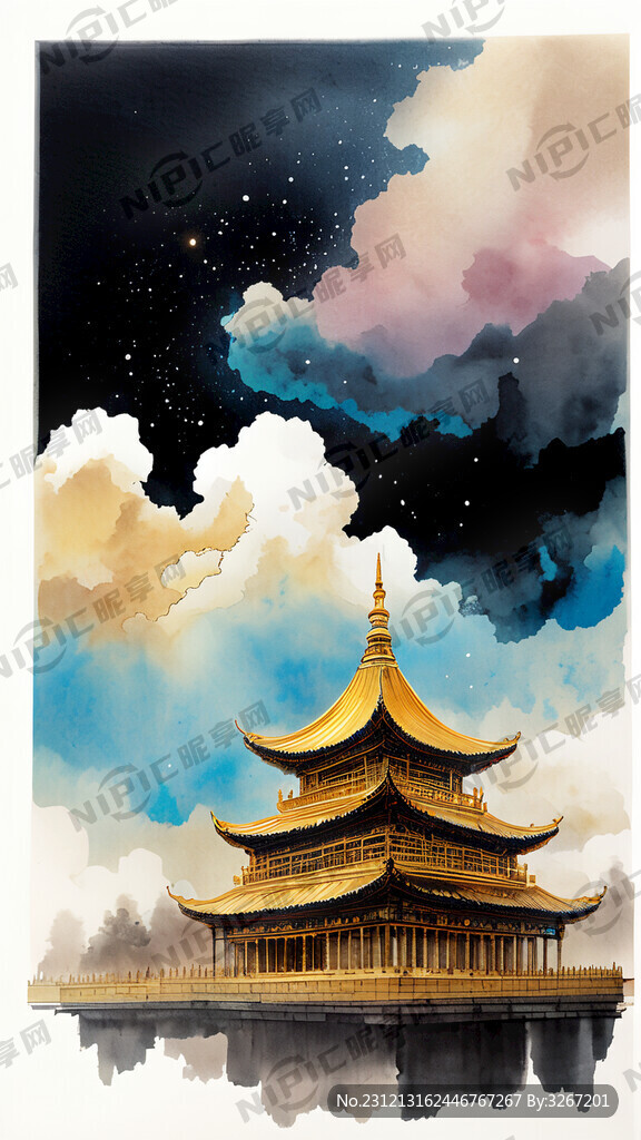 太空 中国金顶宫殿 祥云