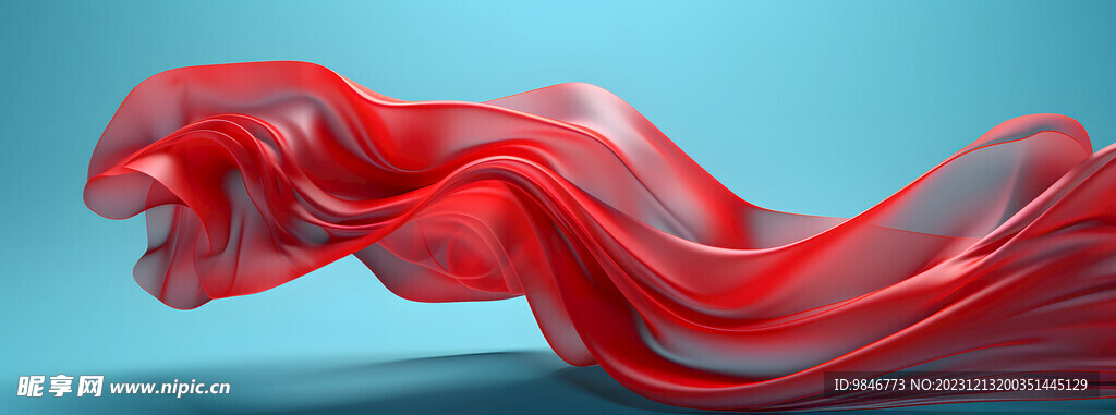 红色飘纱 丝绸素材