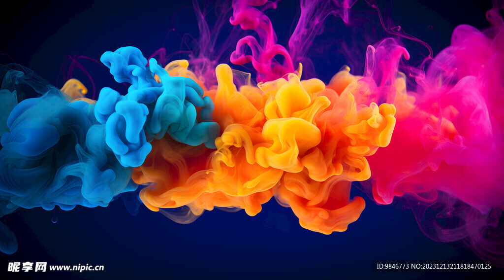 彩色烟雾油漆背景