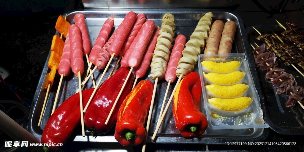 街头烧烤肉串