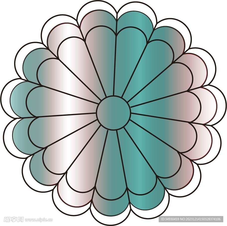 镭射渐变标签一花形