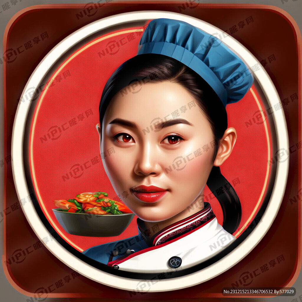 图标 四川风格 女厨师