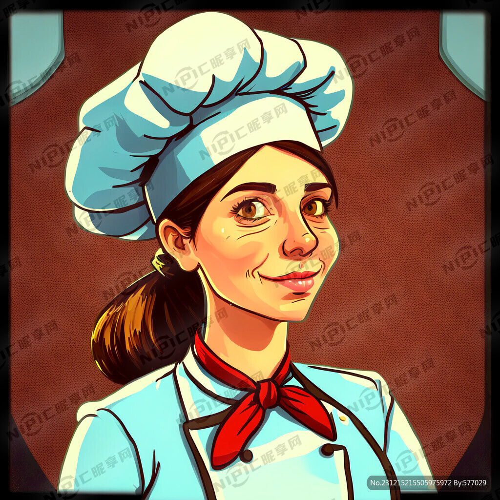 卡通 图标 女厨师