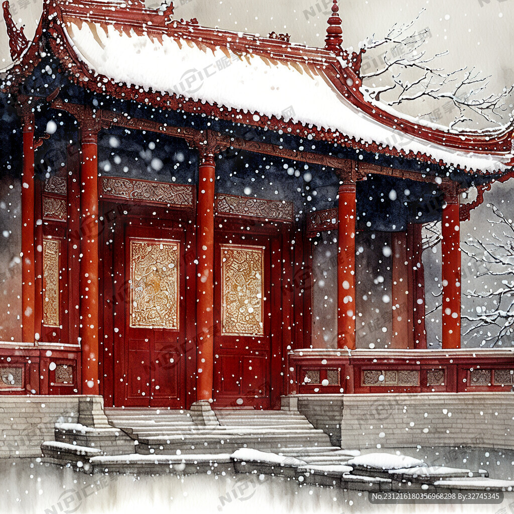 期待初雪飘落 在宫墙上轻柔飘舞