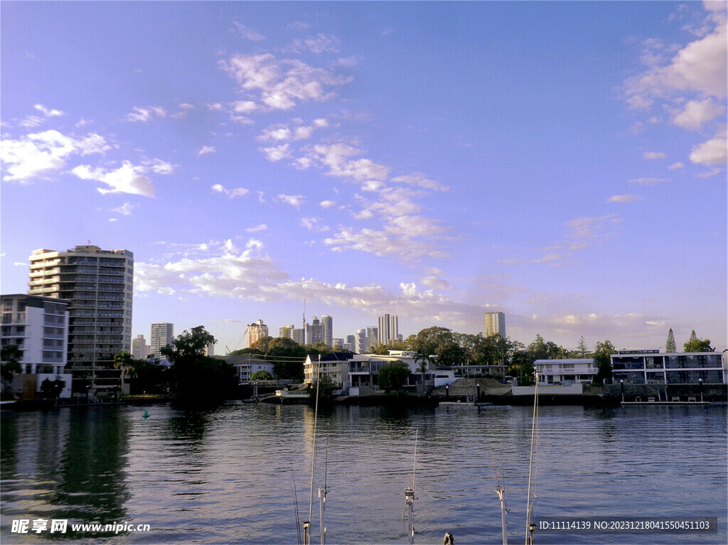 傍晚黄金海岸城市风光