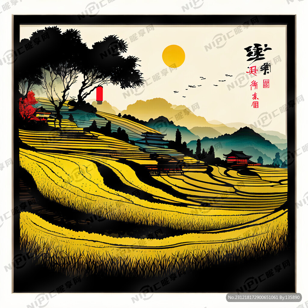 平面灯笼 矢量绘画 错落有致