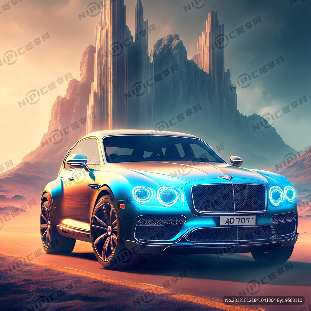 宾利车 科技梦幻背景