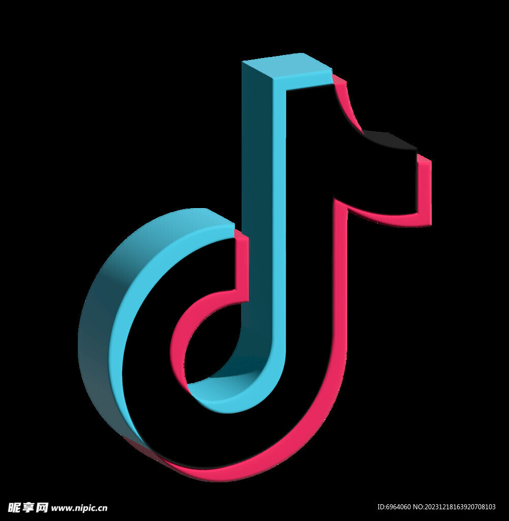 透明底抖音3D logo 效果