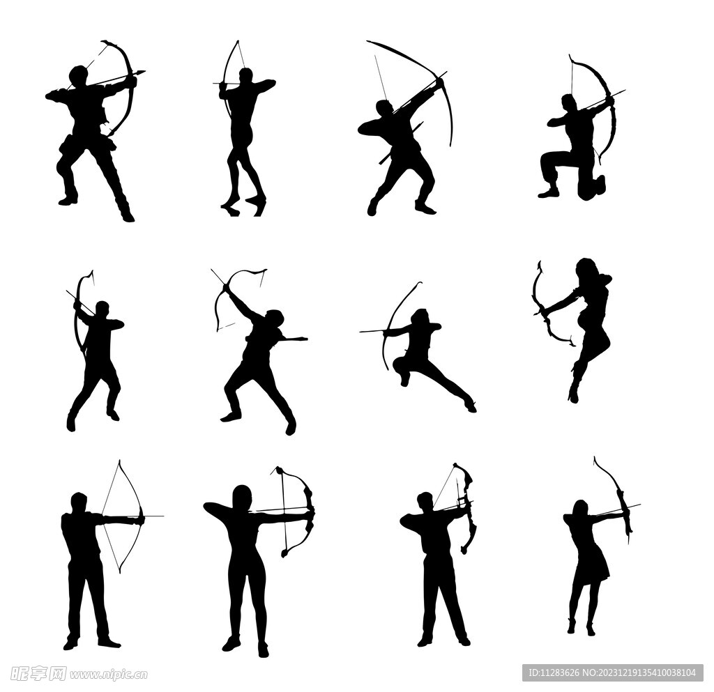 射箭人物剪影