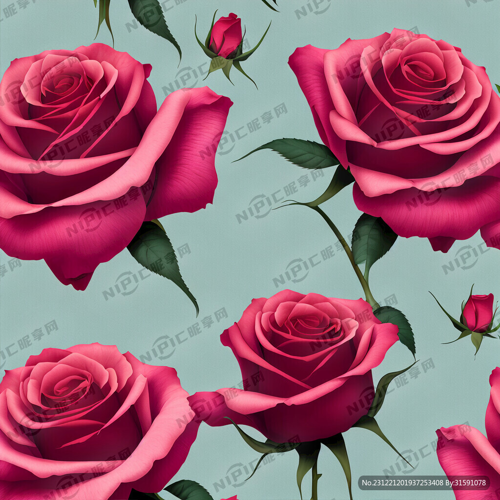 玫瑰花无缝拼接