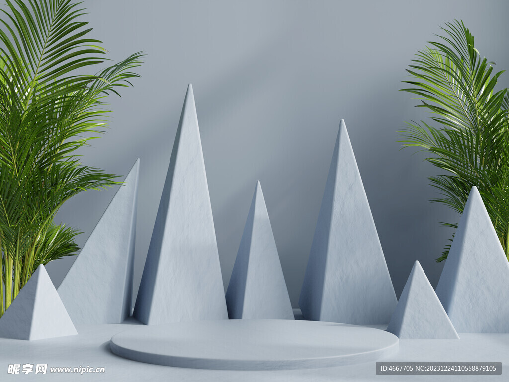 绿色清新电商主图展台