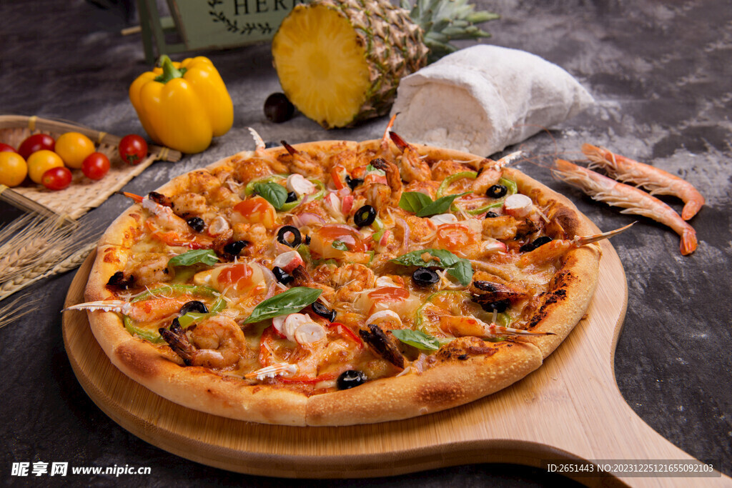 伦披尼甜辣虾披萨