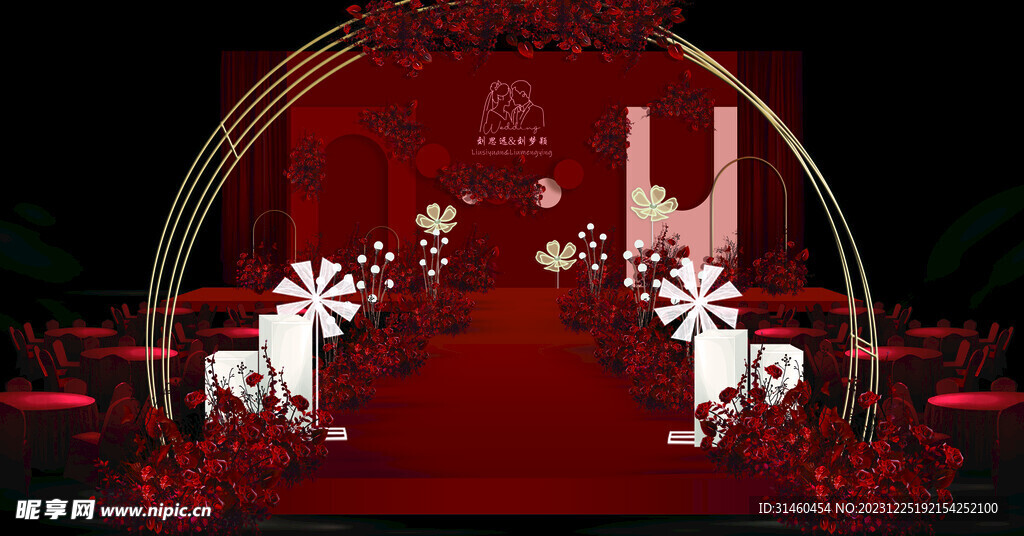 红色婚礼背景