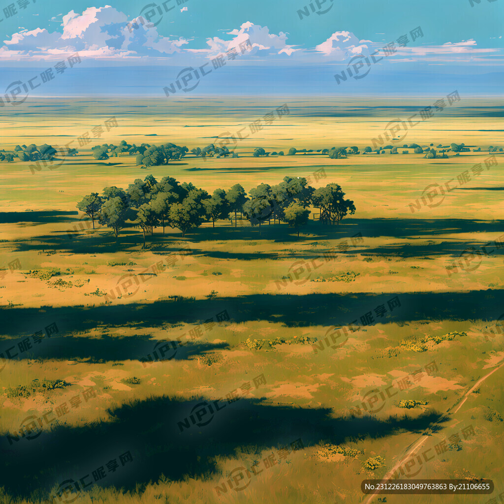 俯拍 呼伦贝尔大草原的平面图