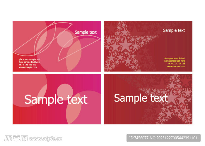 几何五星圆形简约企业名片模板