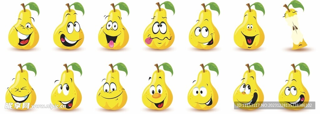 矢量鸭梨 鸭梨表情 卡通