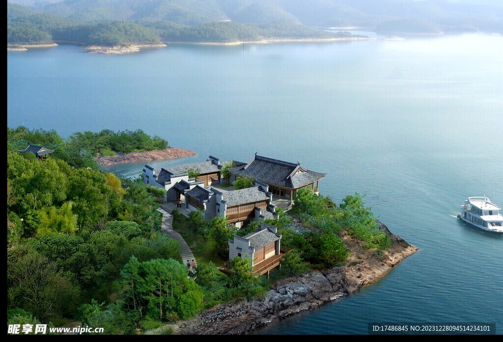 园林古建筑传统效果图