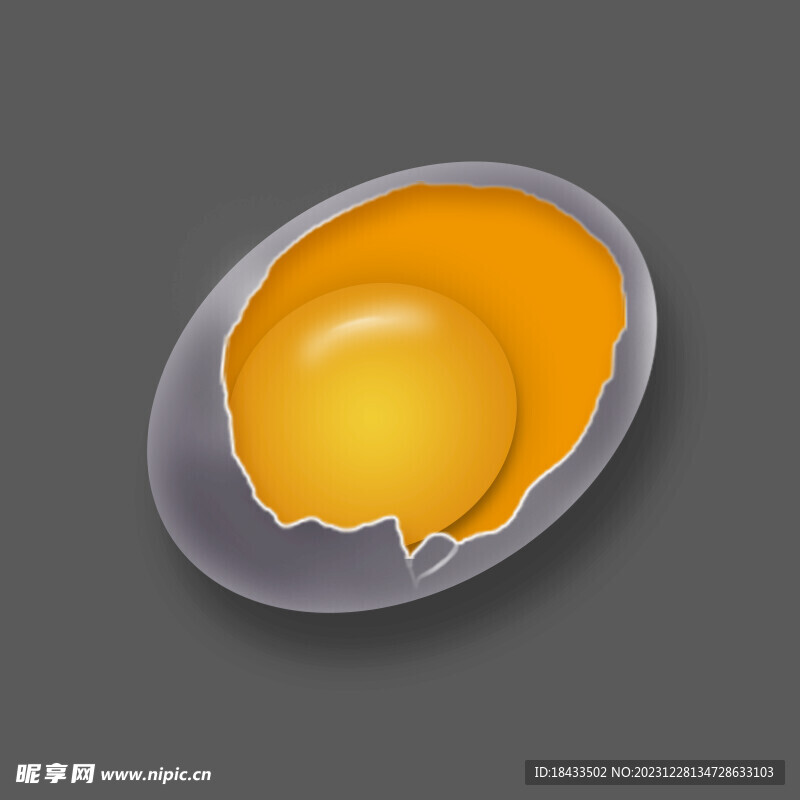 新鲜破壳草鸡蛋特写