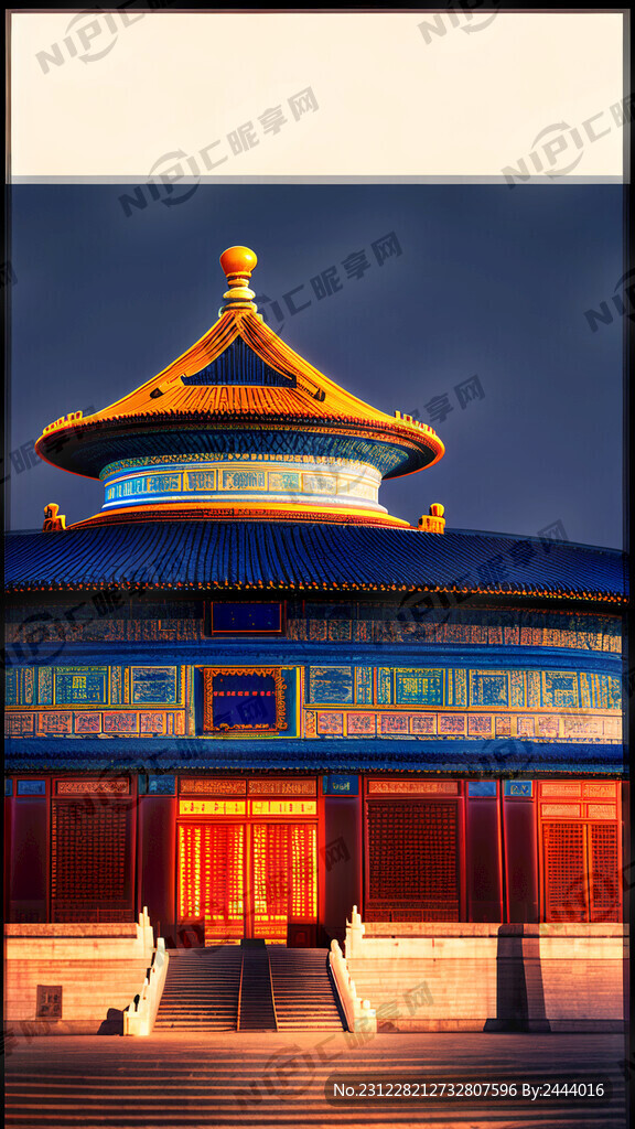 北京 天坛 古建筑 中景