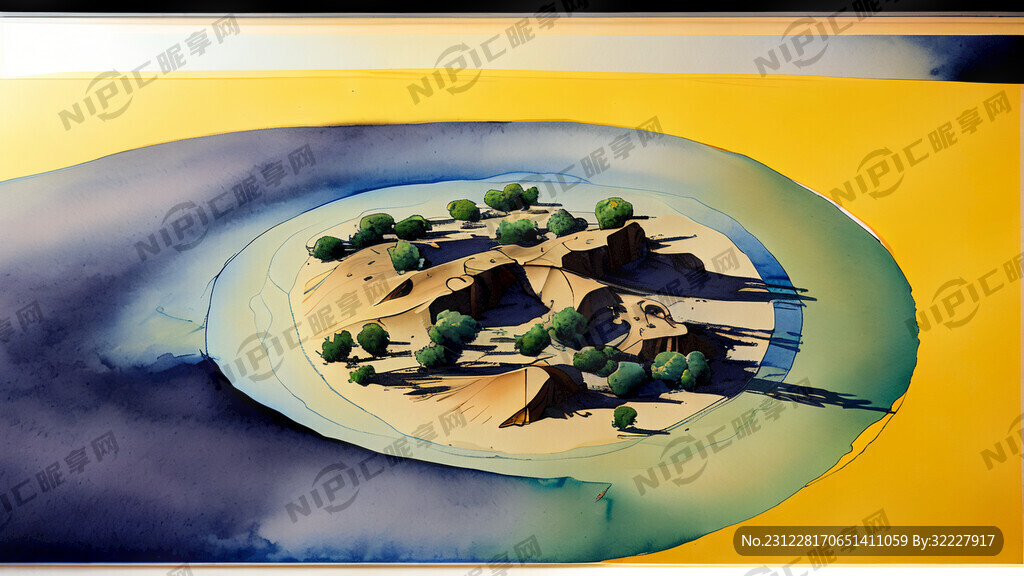 超大广角 俯视视角 大漠孤烟直