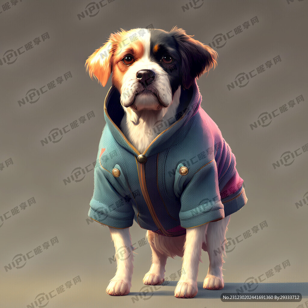 穿衣服 站立狗狗