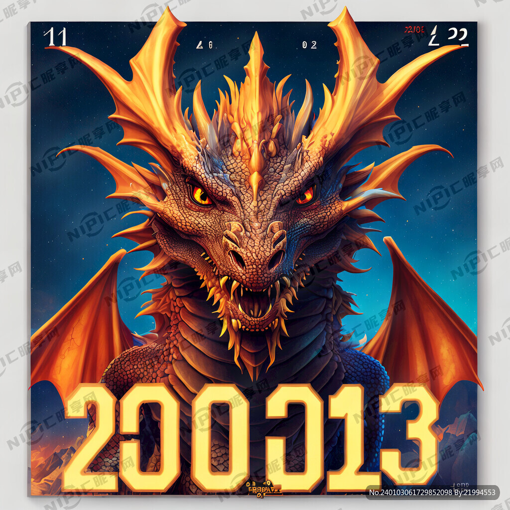 2024年 龙年台历封面