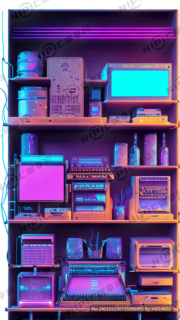 赛博朋克 未来科技 蓝紫色系