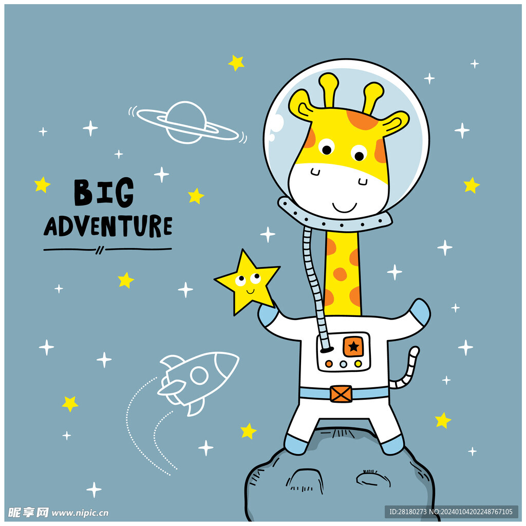 萌趣卡通长颈鹿