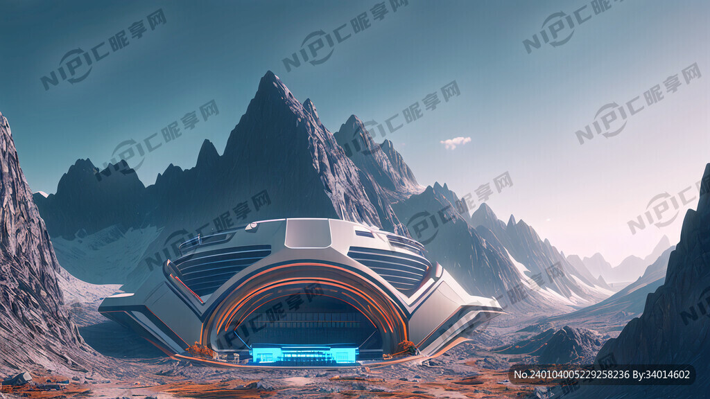 未来科技 山谷中的舞台 超现实