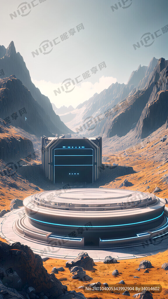 未来科技 山谷中的舞台 超现实