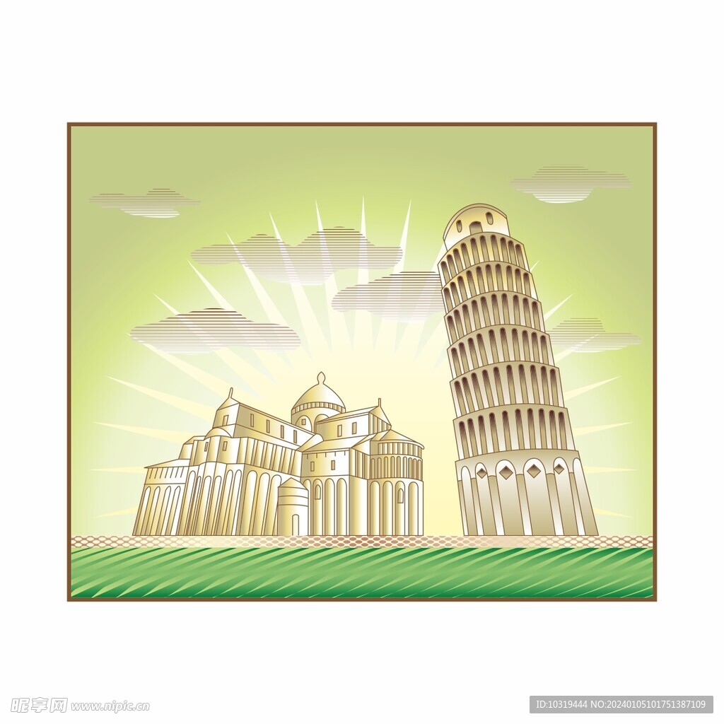 卡通地面标记建筑