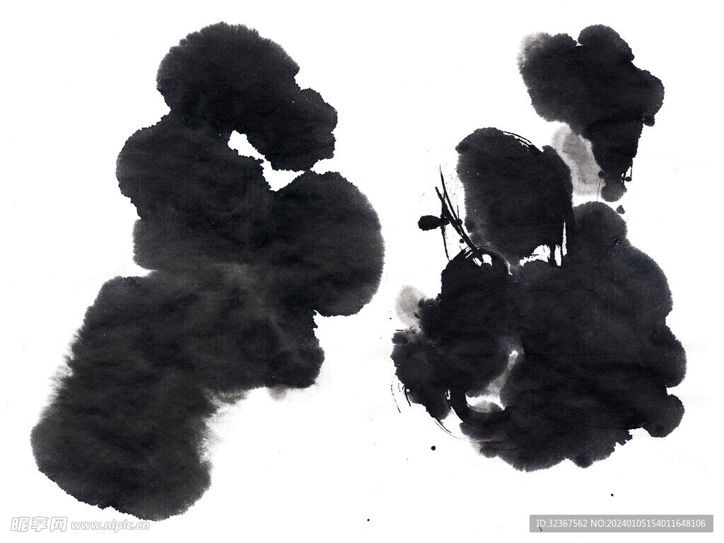 中国风墨迹 水墨元素 