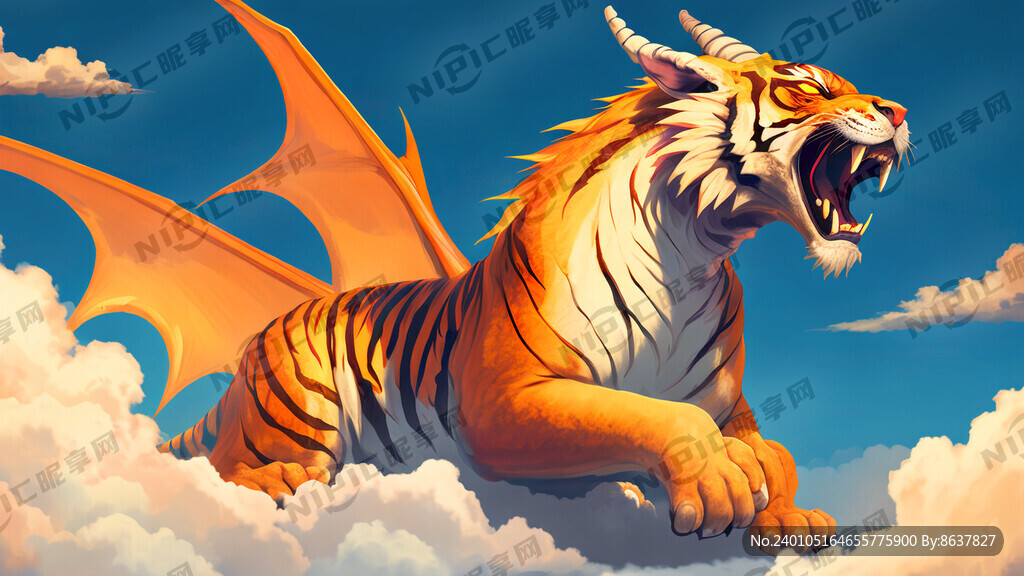 龙在云中飞腾 老虎在地面吼叫