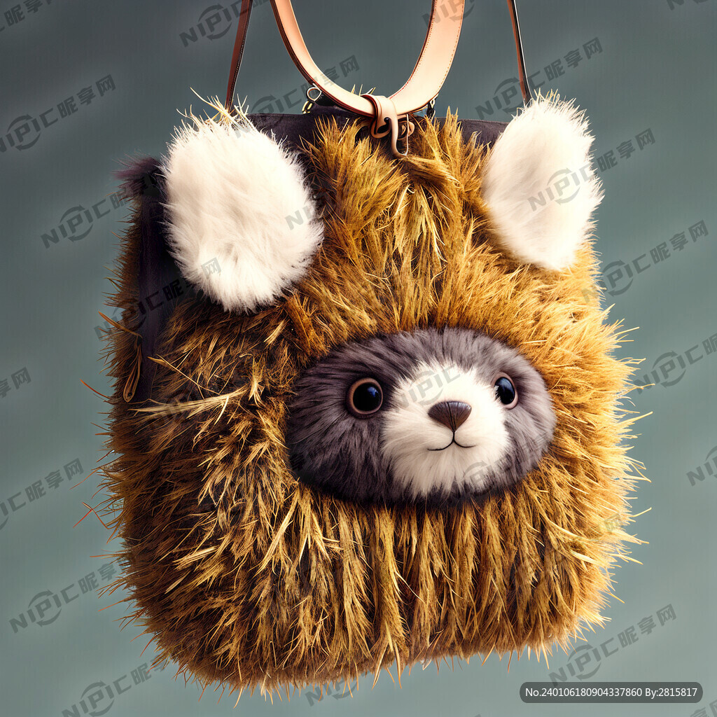 皮草制作的包包动物创意挂件。