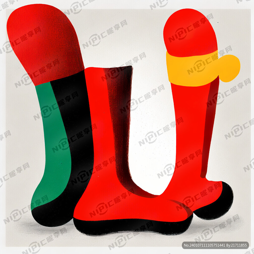 年会海报 红色 袜子元素 抽象