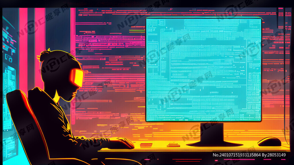 科技风电脑编程 酷炫电脑