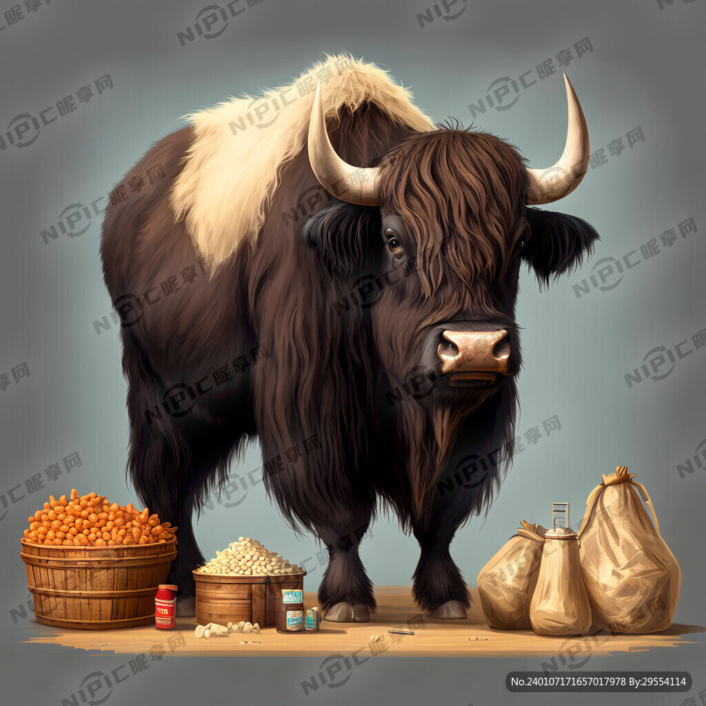 农畜产品 牦牛 一笔画 商标