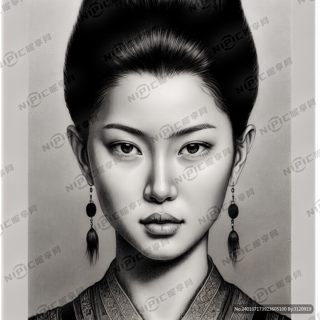 有法令纹的年轻女人 东方女性