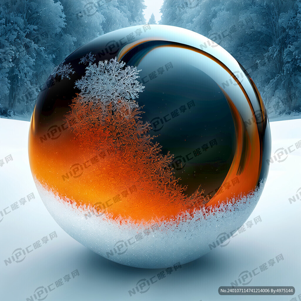 圆球 抽象 寒冷 背景纯白