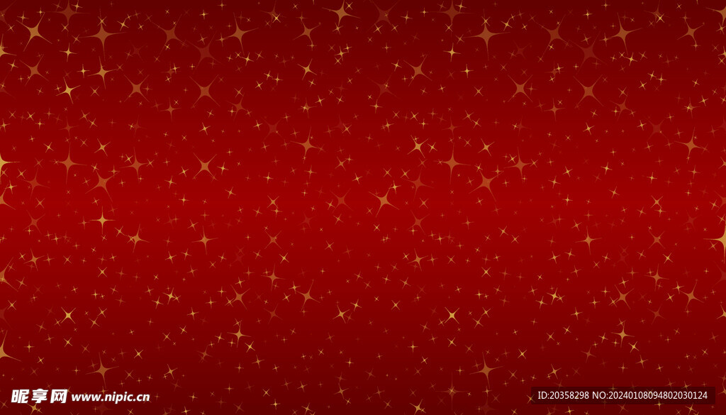 红色渐变金色小星星