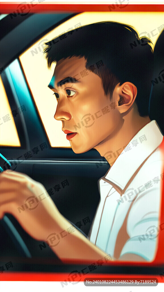 漆黑的夜晚 汽车驾驶室内