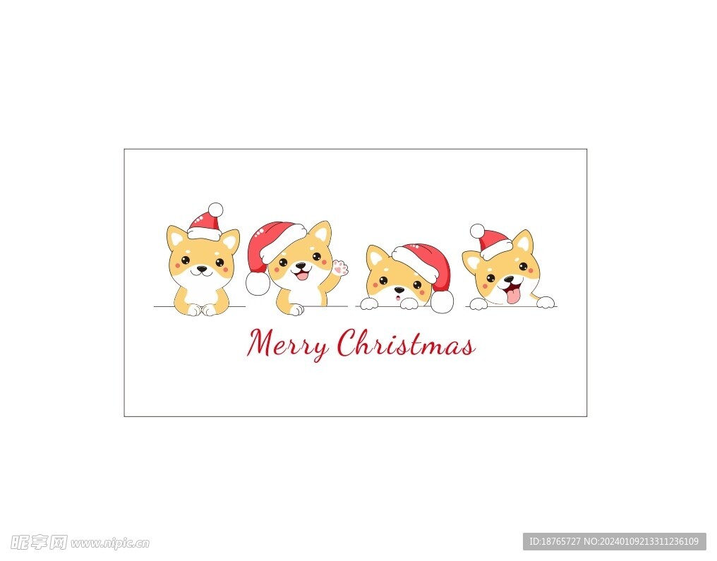 矢量圣诞元素狗