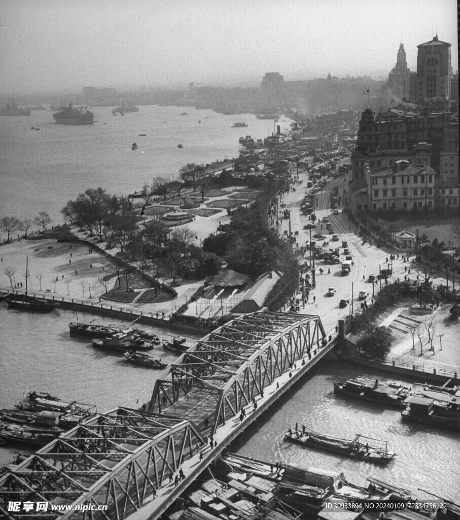 民国时期苏州河白渡桥黄浦江
